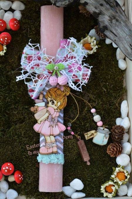 Πασχαλινή λαμπάδα μικρή μαγείρισσα